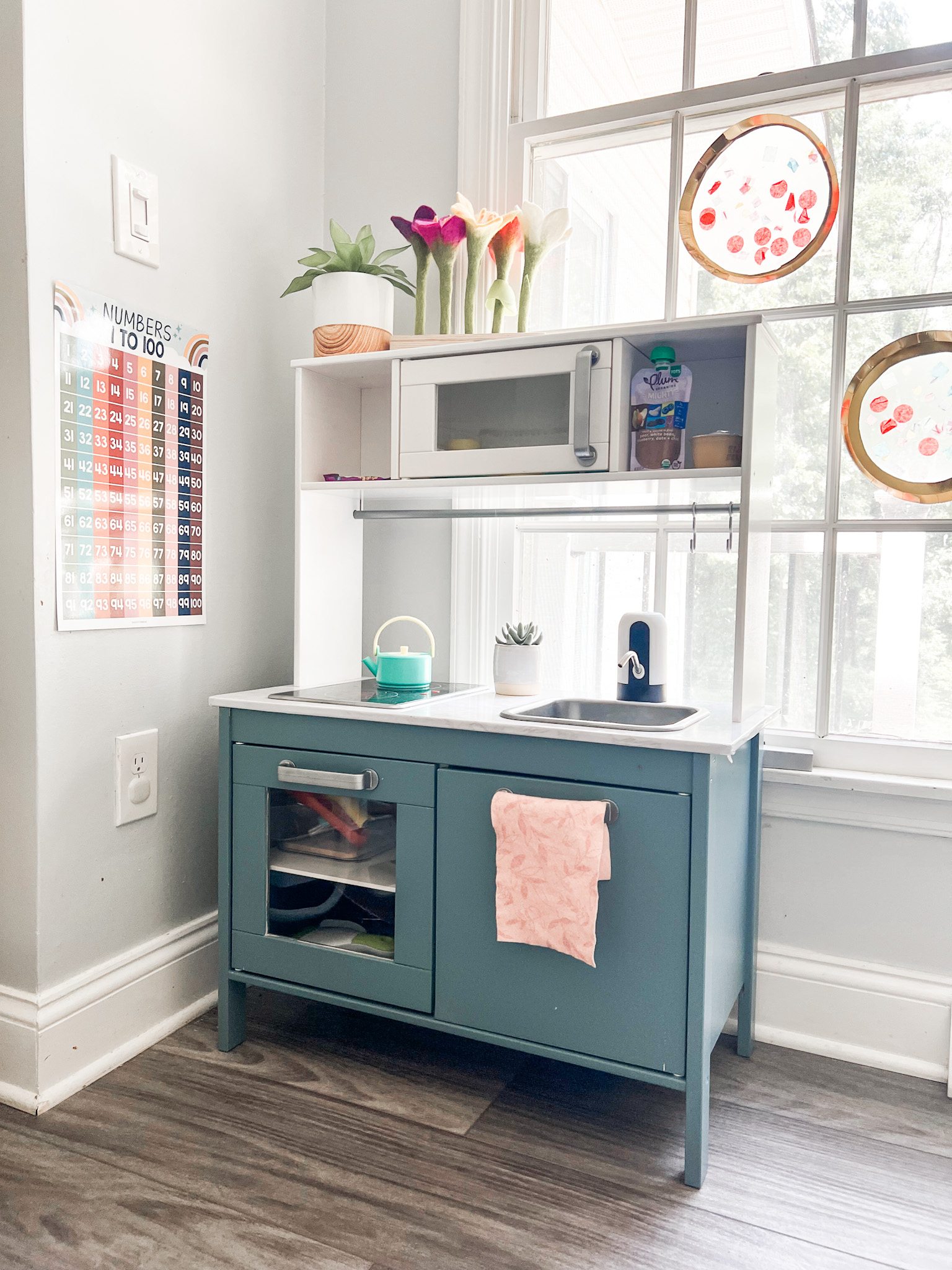 Ikea Play Kitchen made over, functional sink