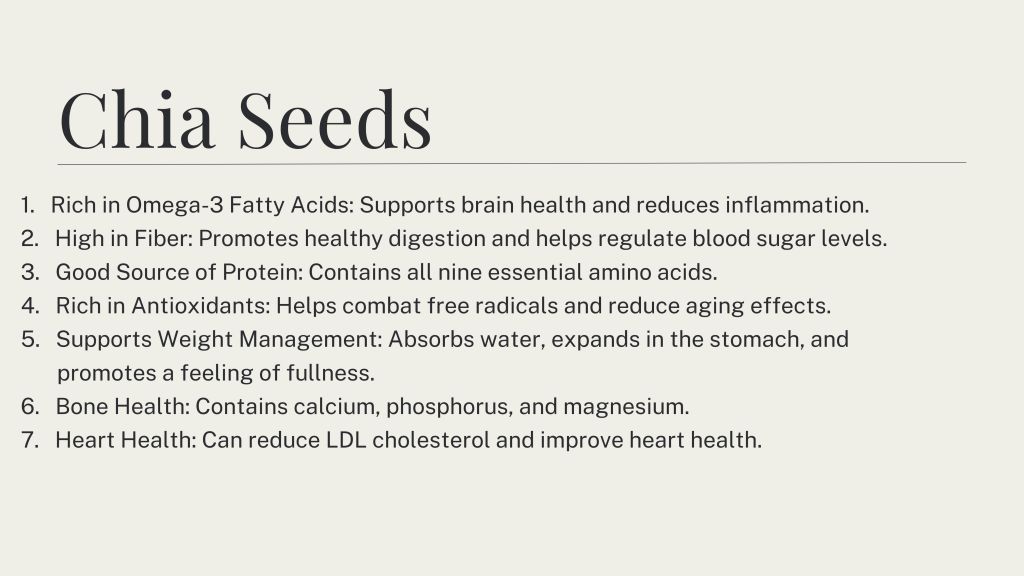 Benefits of Chia Seeds