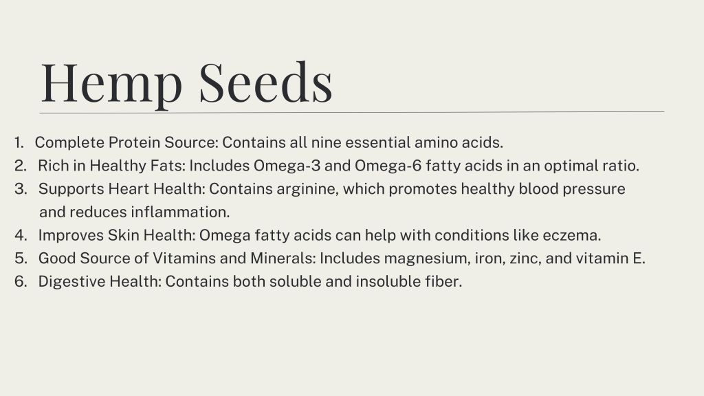 Benefits of Hemp Seeds